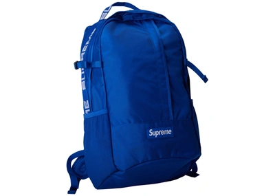 Pre-owned Supreme (ss18) Backpack Royal