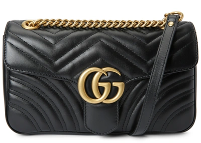 Pre-owned Gucci  Gg Marmont Shoulder Bag Matelasse Small Black