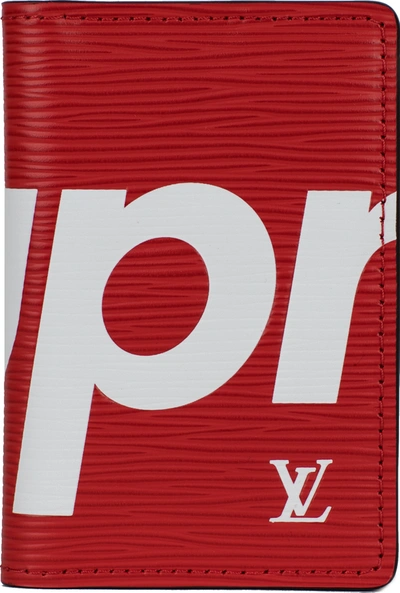 Pre-owned Supreme Louis Vuitton X  Pocket Organizer Epi Red