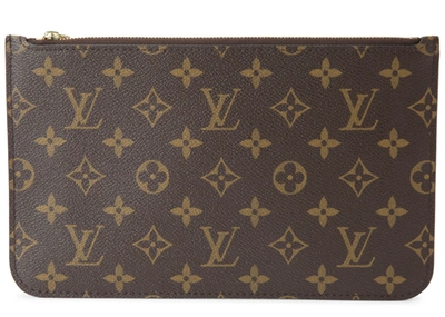 Pre-owned Louis Vuitton Pochette Monogram Mm/gm Beige Lining