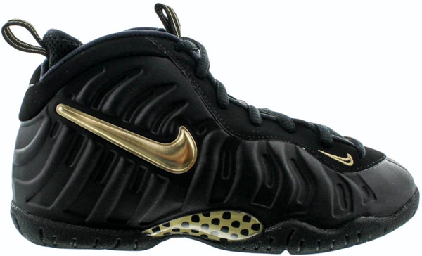 black and metallic gold foamposites