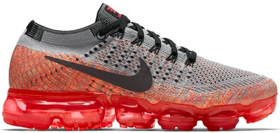 Pre-owned Nike Air Vapormax Wolf Grey Bright Crimson (women's) In Wolf Grey/black-light Crimson