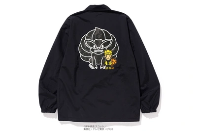 Pre-owned Bape  X Naruto Coach Jacket Black