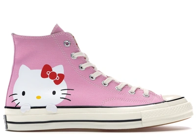 Pre-owned Converse  Chuck Taylor All-star 70s Hi Hello Kitty Pink In Prism Pink/egret-white
