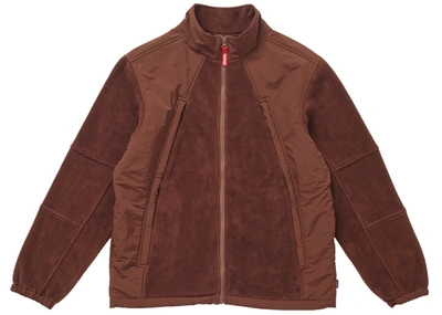 Pre-owned Supreme  Polartec Zip Up Jacket Brown
