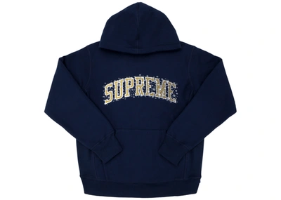 Pre-owned Supreme  Water Arc Hooded Sweatshirt Navy