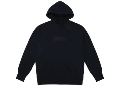 Pre-owned Supreme  Box Logo Pullover Hoodie Navy