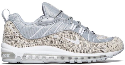 Pre-owned Nike  Air Max 98 Supreme Snakeskin In Sail/metallic Silver-varsity Red-white