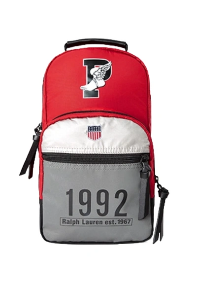 Pre-owned Polo Ralph Lauren Winter Stadium Crossbody Bag Red/black