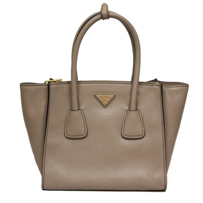 Pre-owned Prada  Twin Pocket Tote Large Gray