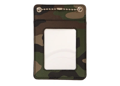 Pre-owned Supreme Leather Id Holder + Wallet Woodland Camo