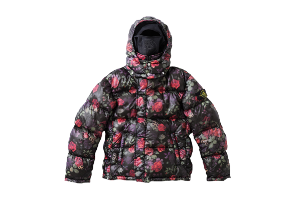 supreme stone island lamy cover stampato puffy jacket black