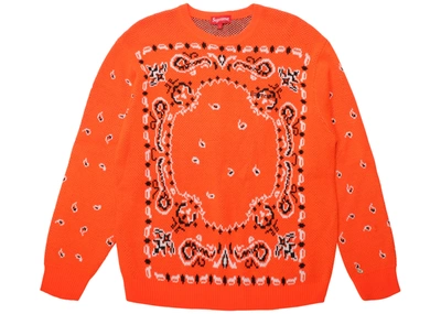Pre owned Supreme Bandana Sweater Orange ModeSens