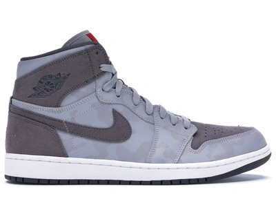 Pre-owned Jordan  1 Retro High Camo 3m Wolf Grey In Wolf Grey/dark Grey-white-university Red