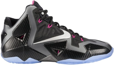 Pre-owned Nike  Lebron 11 Miami Nights In Black/metallic Silver-dark Grey-pink Flash