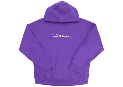 Pre-owned Supreme  Classic Script Hooded Sweatshirt Violet