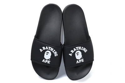 Pre-owned Bape  College Slide Sandals Black
