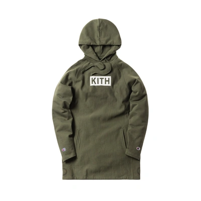 Pre-owned Kith  Champion Extended Hoodie Olive
