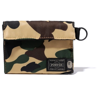 Pre-owned Bape  X Porter 1st Camo Wallet Yellow