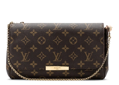 Pre-owned Louis Vuitton  Favorite Monogram Mm Burgundy Lining