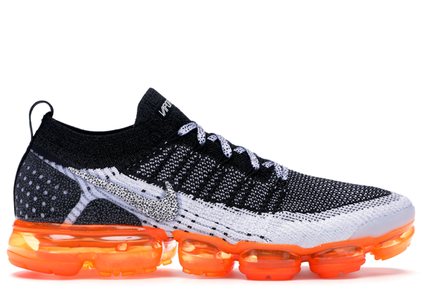 vapormax white black total orange