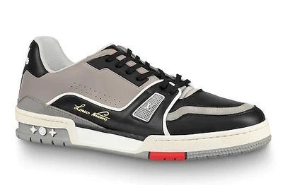 Pre-owned Louis Vuitton  Lv Trainer Sneaker Low Black Grey In Black/grey