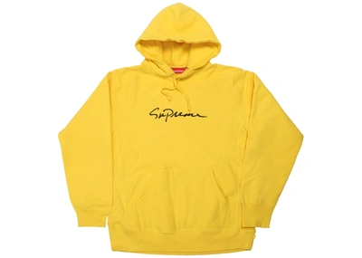 Pre-owned Supreme  Classic Script Hooded Sweatshirt Yellow