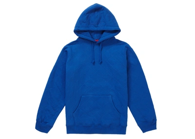 Pre-owned Supreme  Quilted Hooded Sweatshirt Royal