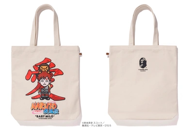 Pre-owned Bape X Naruto Tote Bag #3 White