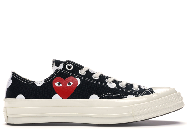 comme des garcons converse high top polka dot