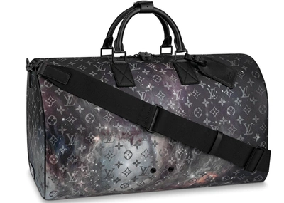 Pre-owned Louis Vuitton  Keepall Bandouliere Monogram Galaxy 50 Black Multicolor