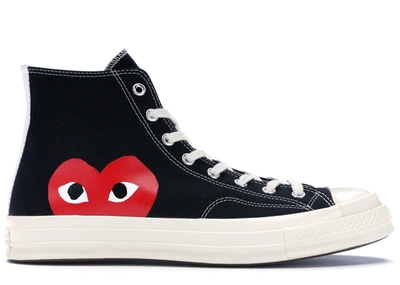 Pre-owned Converse  Chuck Taylor All-star 70s Hi Comme Des Garcons Play Black In Black/white/high Risk Red