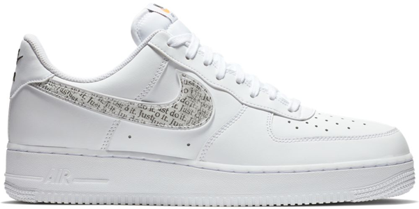 just do it nike air force 1 low white