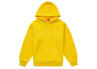 Pre-owned Supreme Polartec Hooded Sweatshirt (fw18) Yellow