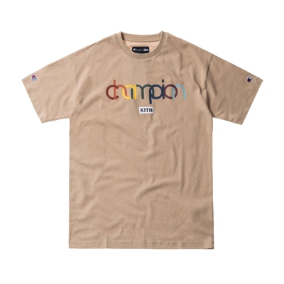 Pre-owned Kith  Champion Double Logo Tee Sand