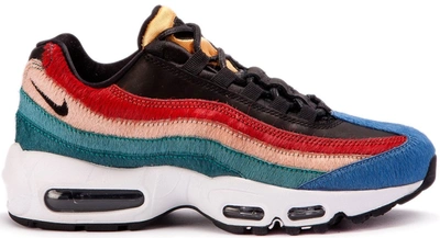 Pre-owned Nike Air Max 95 Multi-color Pony Hair (women's) In Black/black-dark Cayenne-rio Teal