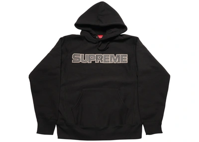 Pre-owned Supreme  Perforated Leather Hooded Sweatshirt Black