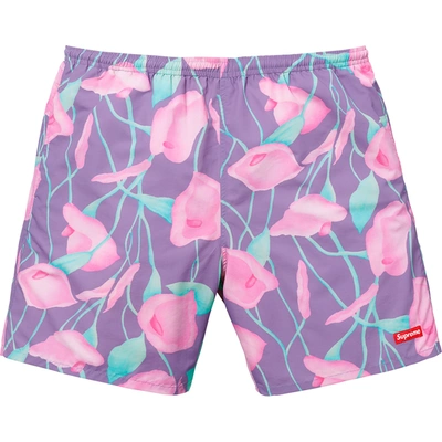 Pre-owned Supreme  Nylon Water Short Purple Floral