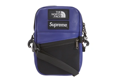 Pre-owned Supreme  The North Face Leather Shoulder Bag Royal