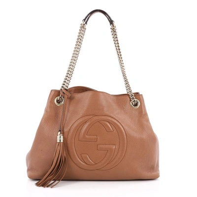 Pre-owned Gucci  Soho Shoulder Bag Chain Strap Medium Brown
