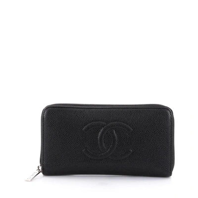 Pre-owned Chanel  Timeless Cc Zipped Organizer Wallet Long Black