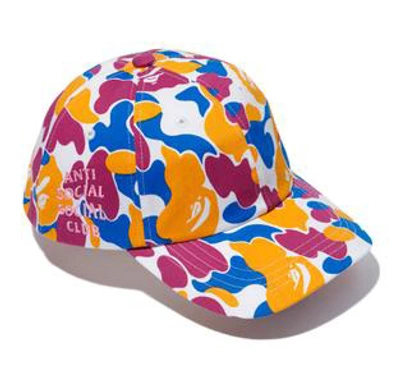 Pre-owned Bape X Anti Social Social Club La Exclusive City Camo Strapback Hat (fw19) Multicolor
