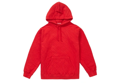 Pre-owned Supreme  Quilted Hooded Sweatshirt Red