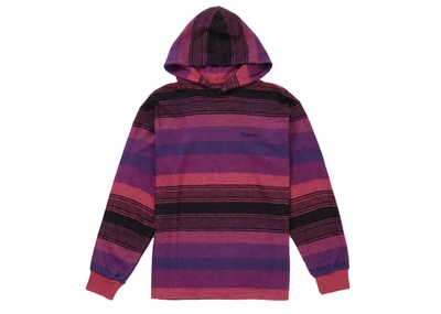 Pre-owned Supreme Knit Stripe Hooded L/s Top Pink