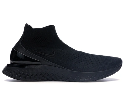 Pre-owned Nike Rise React Flyknit Triple Black In Black/black-white |  ModeSens