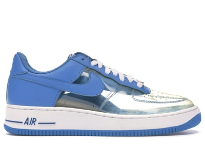 Pre-owned Nike  Air Force 1 Low Fantastic 4 Invisible Woman In Clear/harbor Blue-military Blue-white