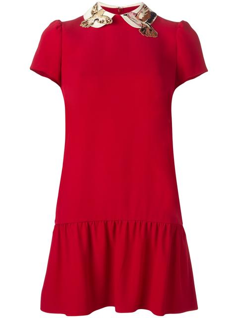 Red Valentino Birds Collar Dress | ModeSens