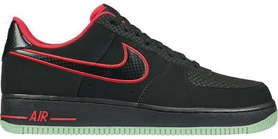 Pre-owned Nike  Air Force 1 Low Yeezy In Black/black-laser Crimson-arctic Green