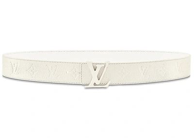 Pre-owned Louis Vuitton  Initials Shape Belt Monogram 40mm Powder White