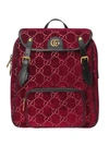 Gucci Small Gg Pattern Backpack In Red